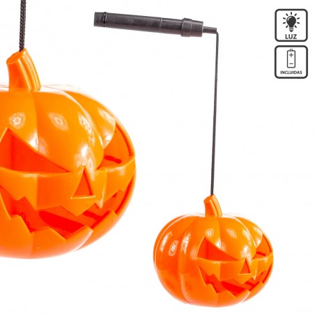 Calabaza Con Luz Led Plástico 15 X 15 X 12 Cm