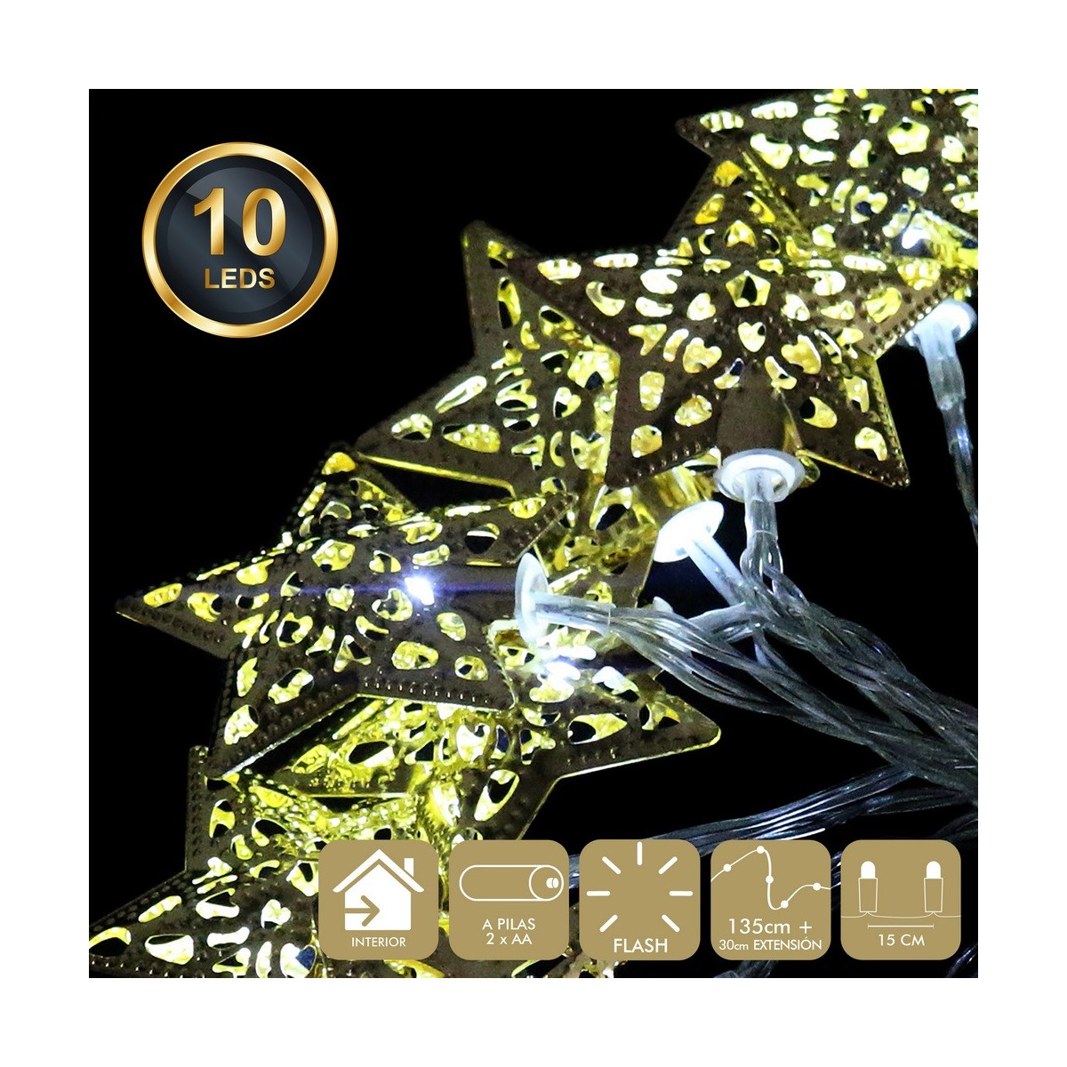 10 luces led flash blanco