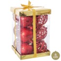 S 12 bolas decorada plástico rojo 6 x 6 x 6 cm