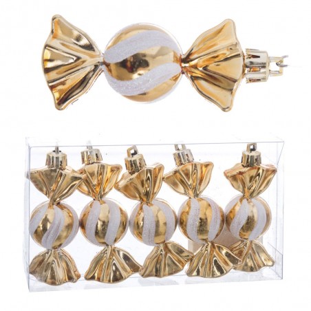 S 5 Figuras Caramelo Plástico Oro 7 Cm