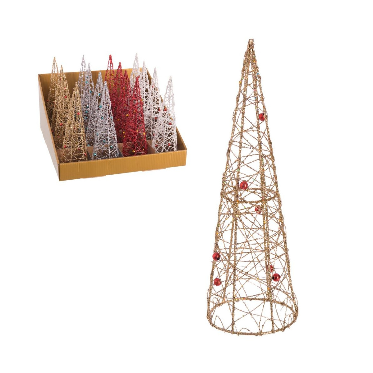 árbol cono metal 4 c decoración navidad 6 50 x 6 50 x 20 cm