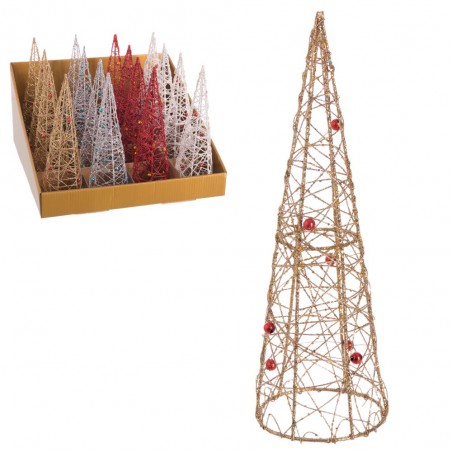 árbol cono metal 4 c decoración navidad 6 50 x 6 50 x 20 cm