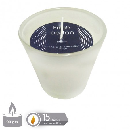 Vela Tarro Cristal Perfumada Blanco 7,50 X 7,50 Cm