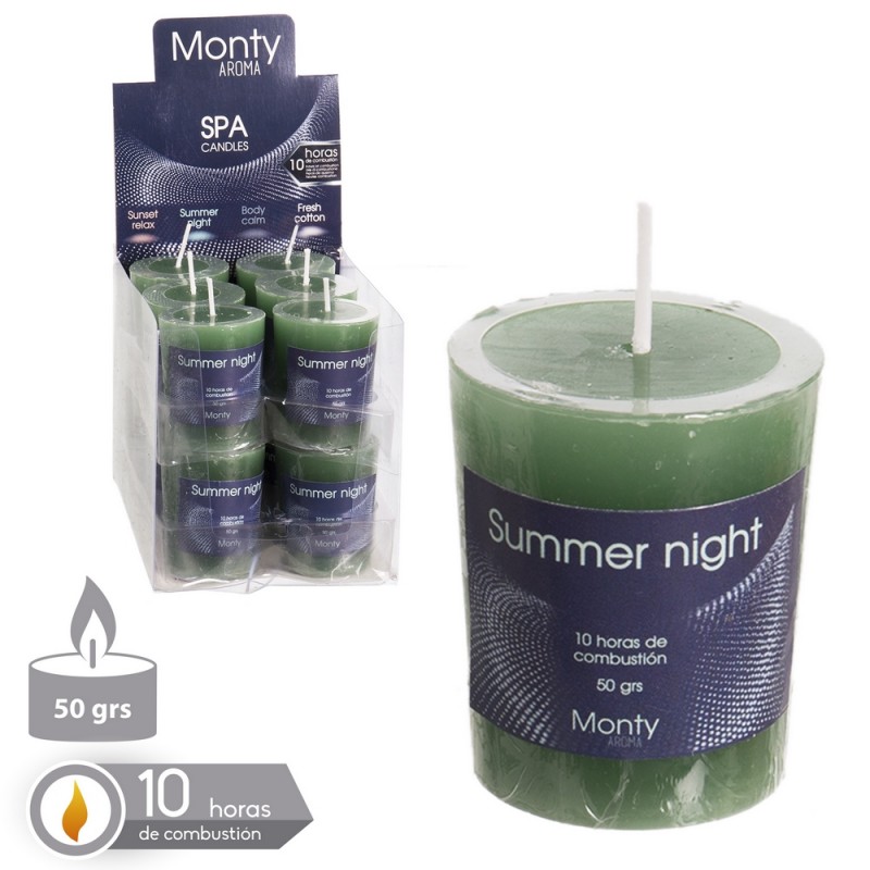 Vela Cilíndrica Perfumada Spa Verde 4,50 X 4,80 Cm Vela Cilíndrica Perfumada Spa Verde 4,50 X 4,80 Cm