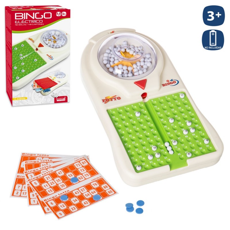 Bingo eléctrico 90 bolas 48 cartones 36 cm