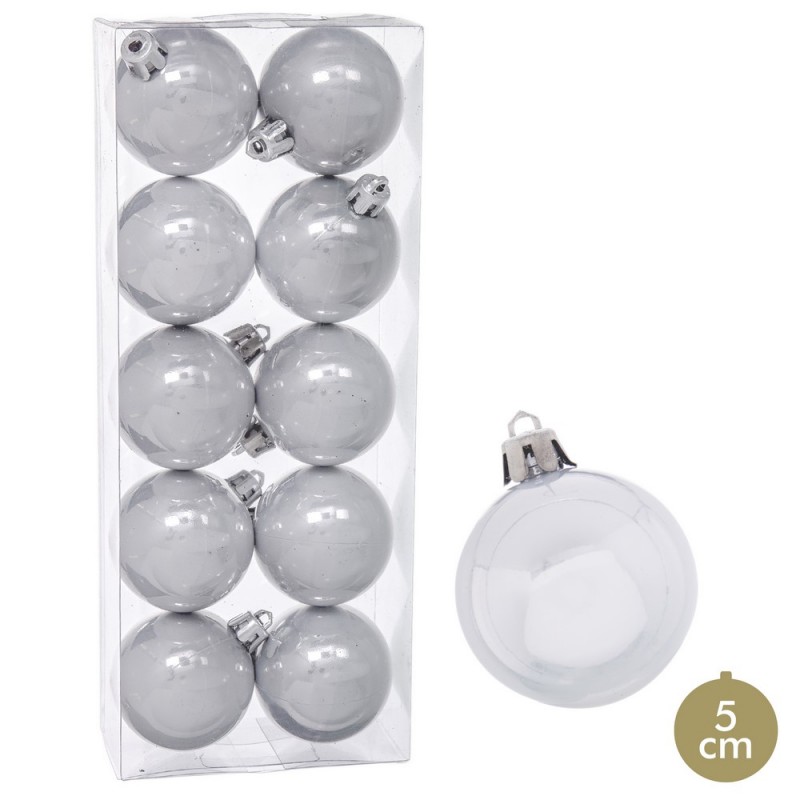 S 10 Bolas Perla Plástico Plata 5 X 5 X 5 Cm S 10 Bolas Perla Plástico Plata 5 X 5 X 5 Cm