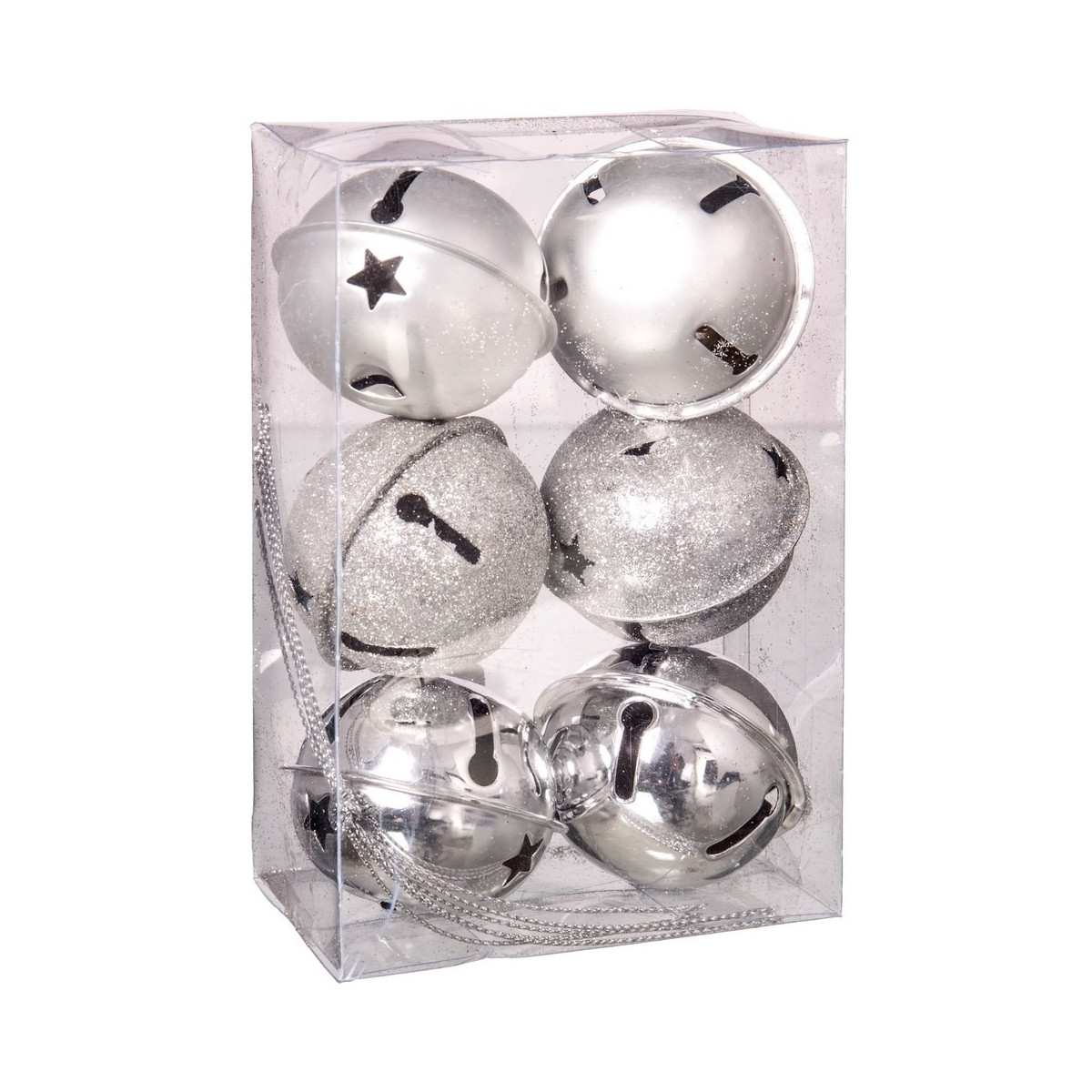 S 6 cascabel metal plata 5 x 5 x 5 cm