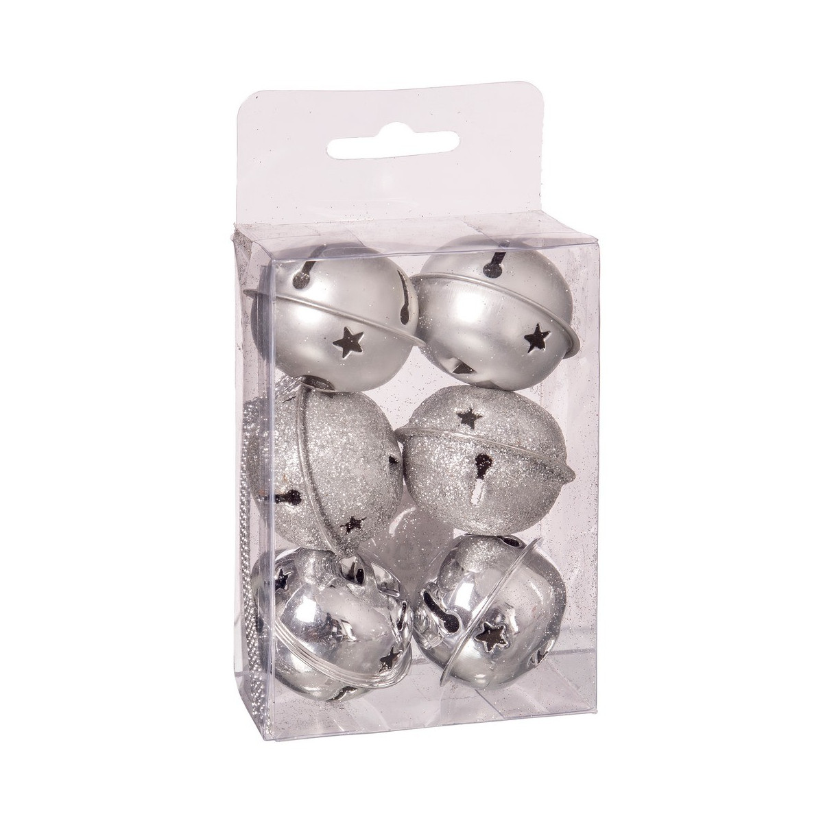 S 6 cascabel metal plata 4 x 4 x 4 cm