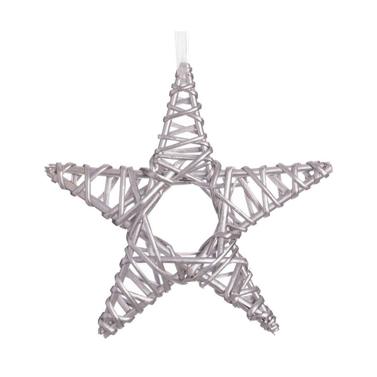 Estrella mimbre plata 25 x 25 cm