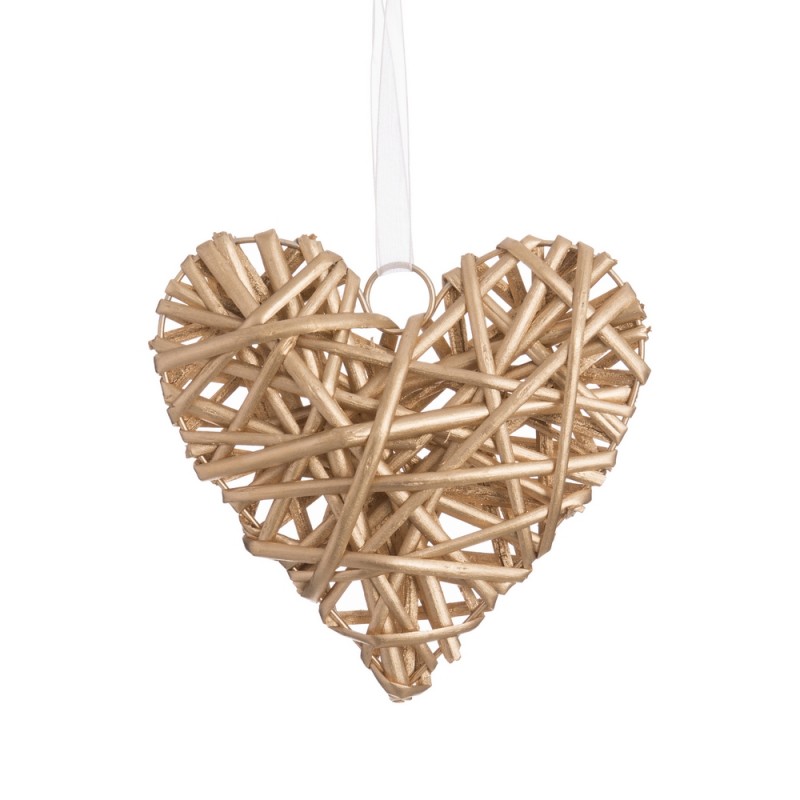 Corazón Mimbre Oro 15 X 15 Cm Corazón Mimbre Oro 15 X 15 Cm