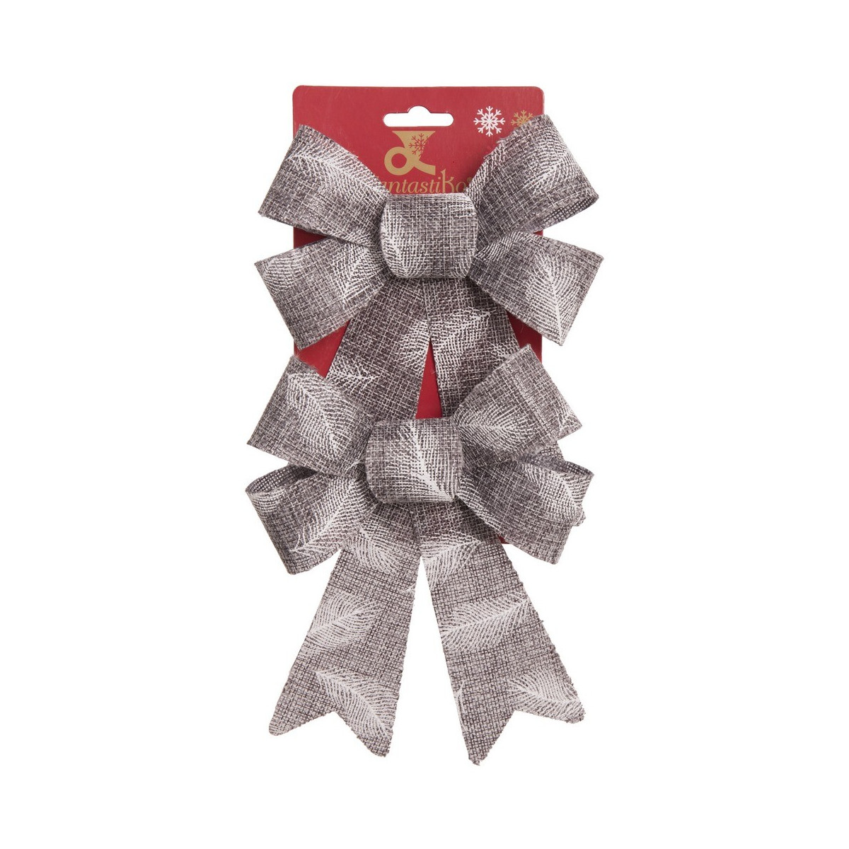 S 2 lazo hojas yute gris 14 x 20 cm