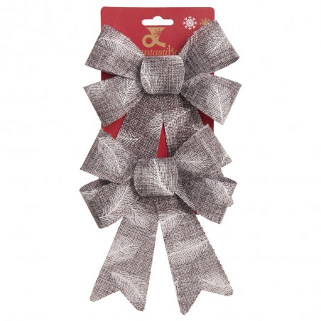 S 2 Lazo Hojas Yute Gris 14 X 20 Cm