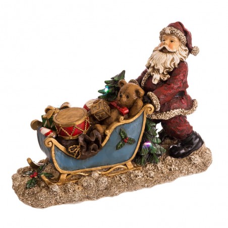 Papá Noel Trineo Poliresina 27,50 X 10,50 X 19,50 Cm
