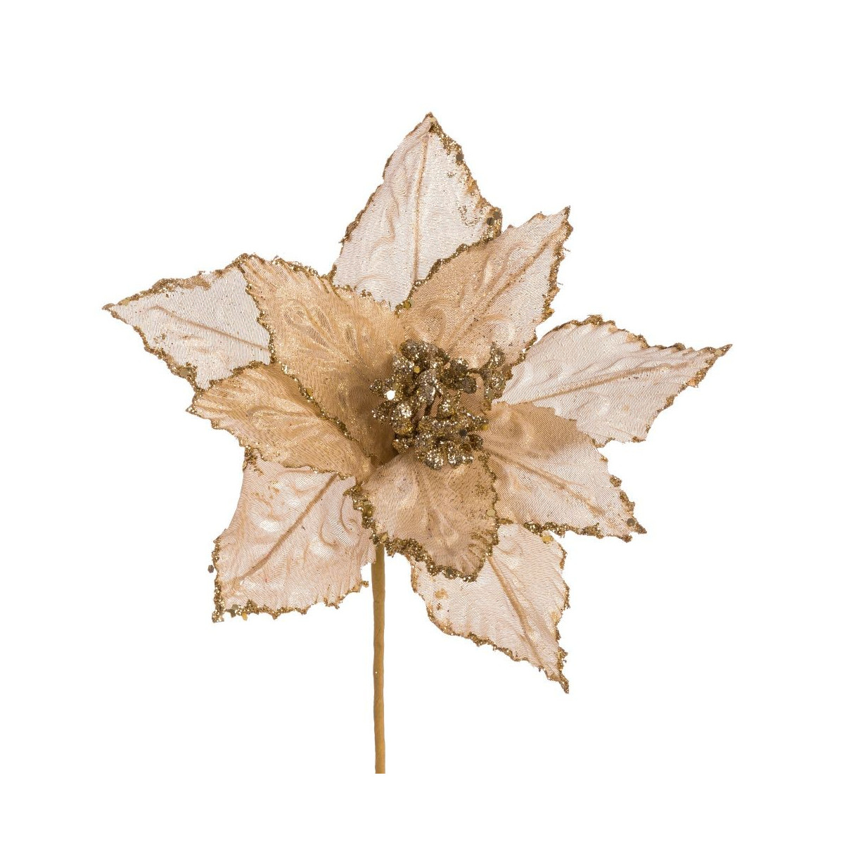 Poinsettia tejido oro