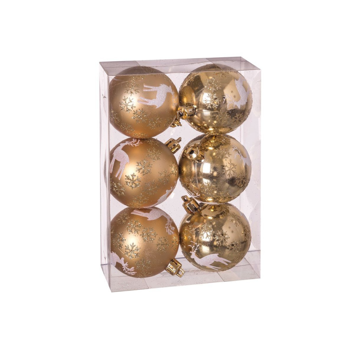 S 6 bolas ciervos oro 6 x 6 x 6 cm