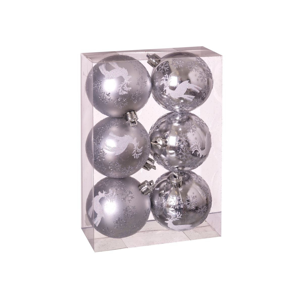 S 6 bolas ciervos plata 6 x 6 x 6 cm