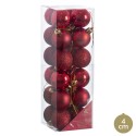 S 24 Bolas Brillo, Mate Y Glitter Rojo 4 X 4 X 4 Cm