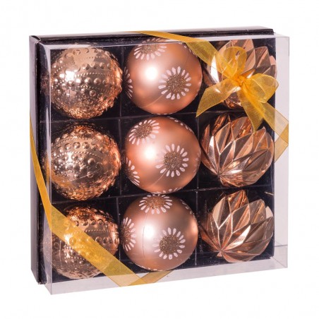 S 9 Bolas Decorada Cobre 8 X 8 X 6 Cm