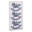 S 3 caballo balancín plata 12 x 3 x 3 cm