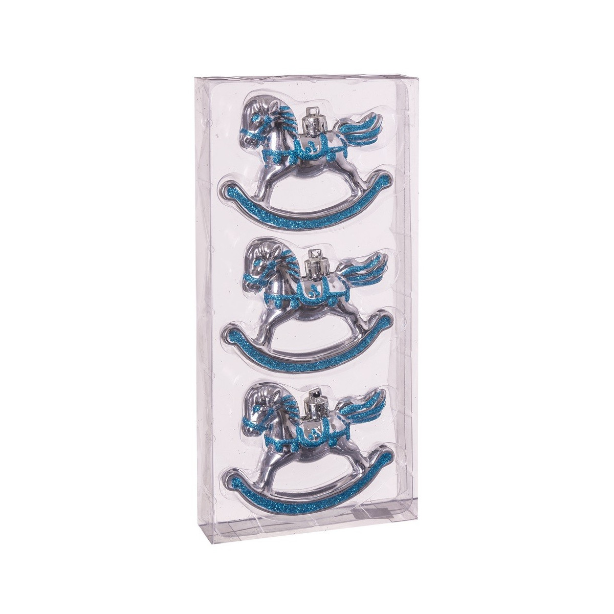 S 3 caballo balancín plata 12 x 3 x 3 cm