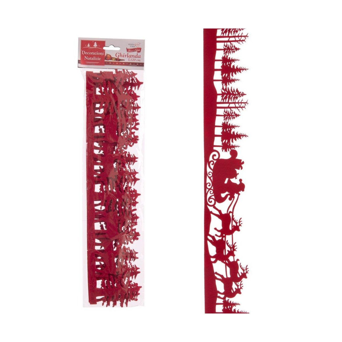 Guirnalda fieltro rojo 2 m 120 x 0 30 cm