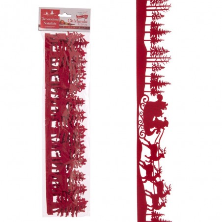 Guirnalda fieltro rojo 2 m 120 x 0 30 cm
