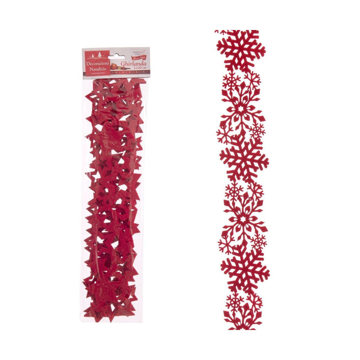 Guirnalda fieltro rojo 2 m 120 x 0 30 cm