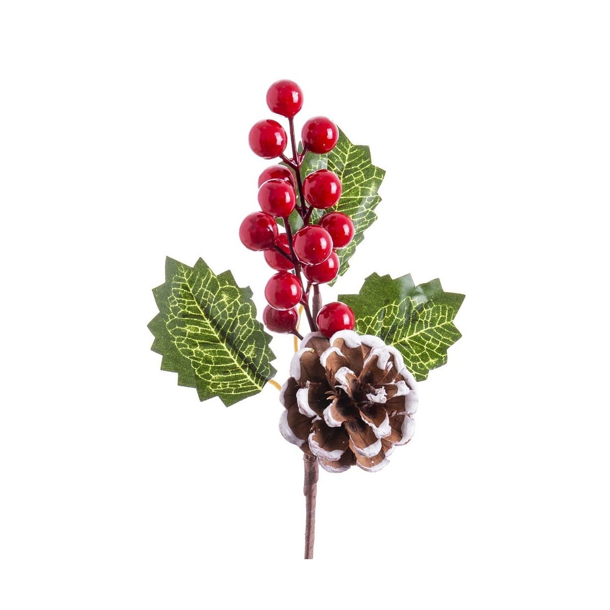Pick acebo con hojas rojo 20 cm