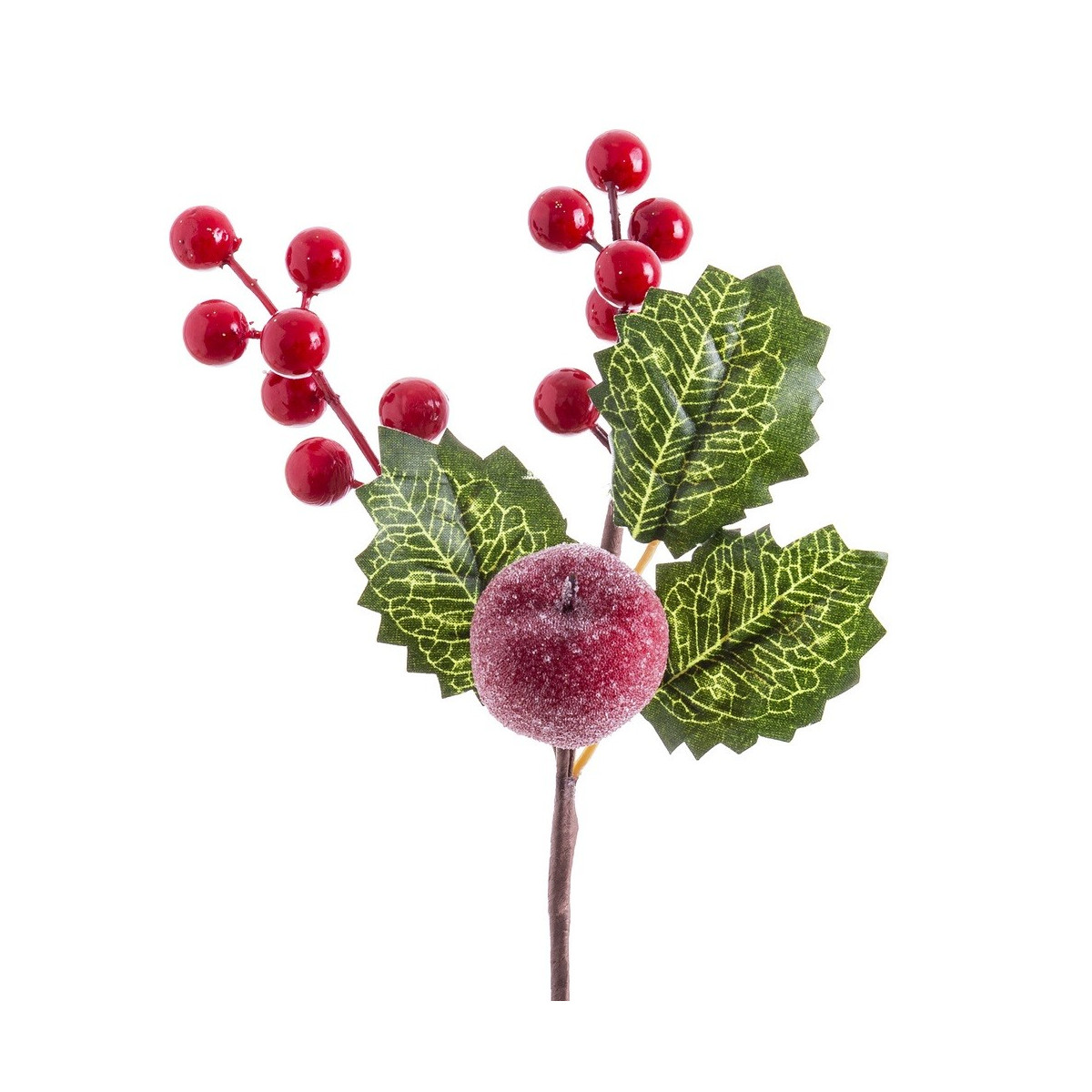 Pick acebo con hojas rojo 21 cm