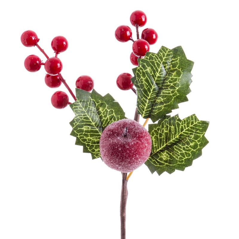 Pick acebo con hojas rojo 21 cm