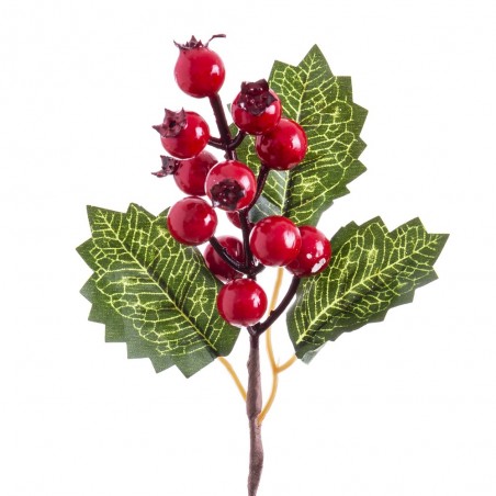Pick Acebo Con Hojas Rojo 16 Cm