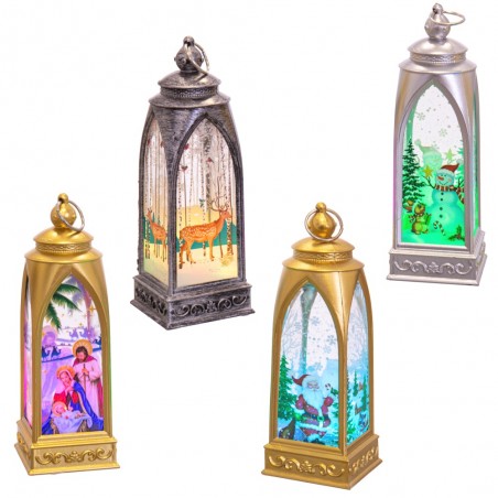 Farol con luz 4 modelos surtidos 5 x 5 x 15 cm