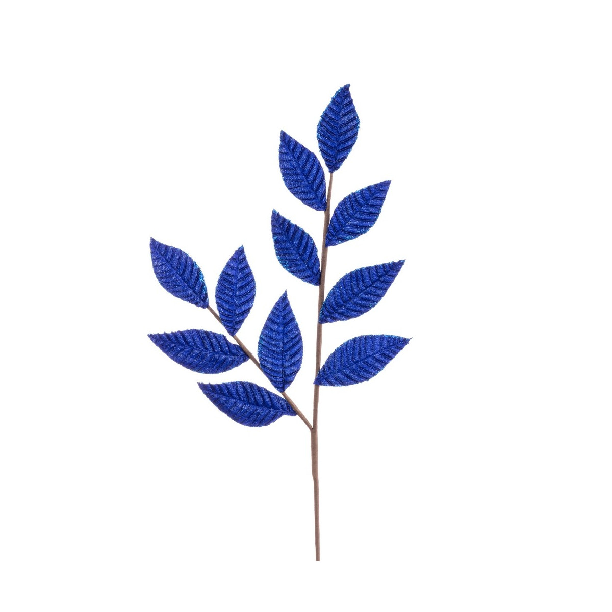 Rama 11 hojas tejido azulón 64 cm