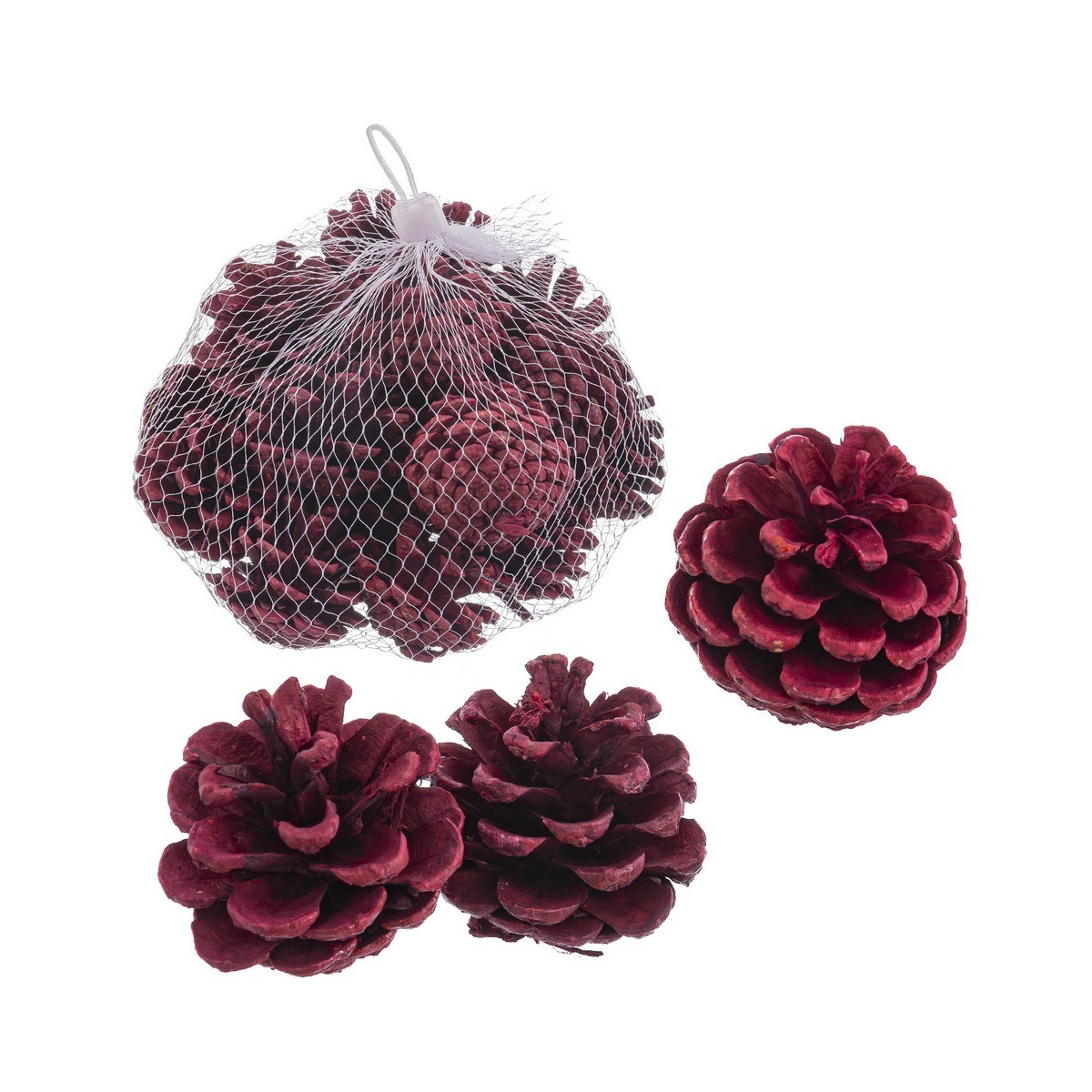 Bolsa 200 gr piñas grandes rojo