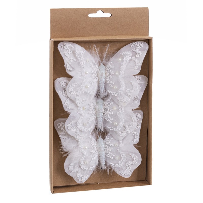 S 3 mariposa con clip blanco 12 cm
