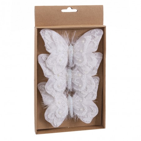 S 3 Mariposa Con Clip Blanco 12 Cm