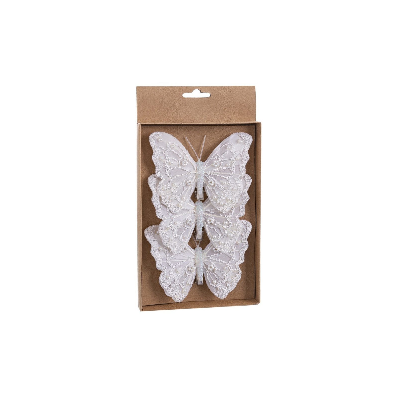 S 3 mariposa con clip blanco 12 cm