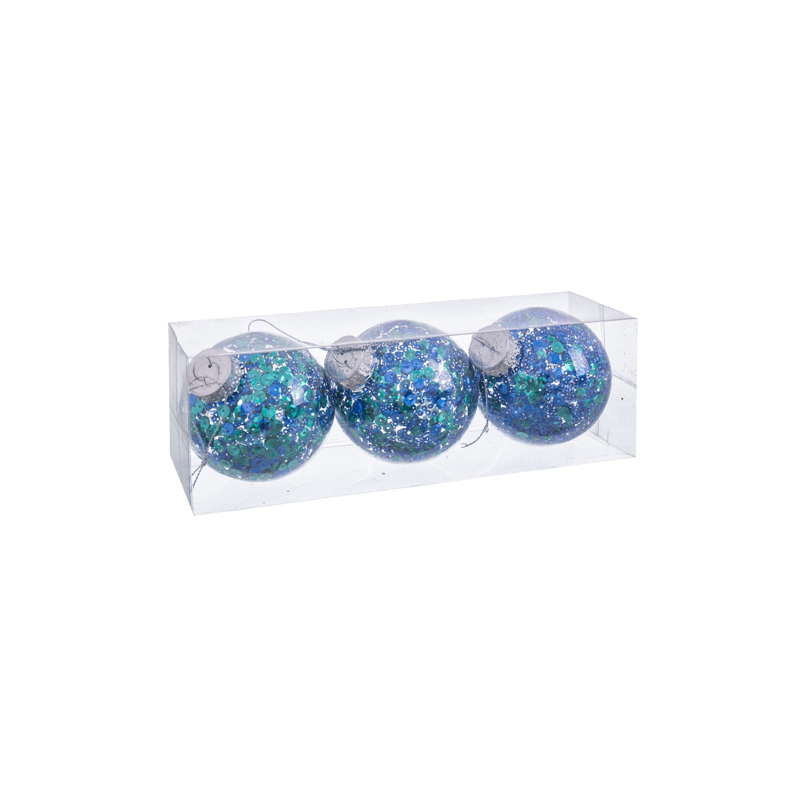 S 3 bolas transparente azul verde 8 x 8 x 8 cm