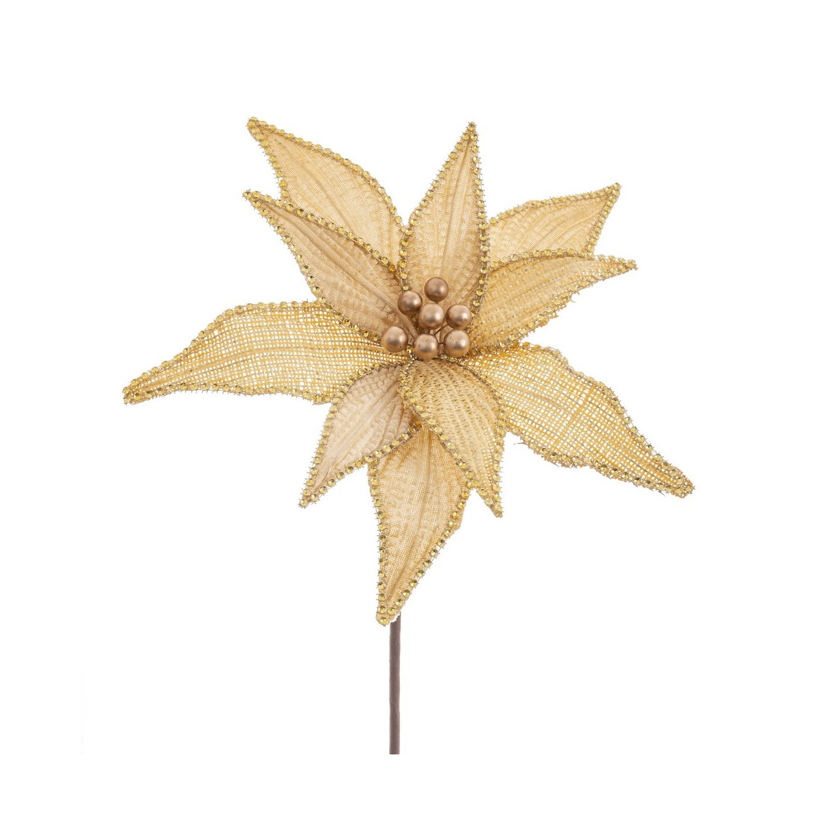 Flor poinsettia tejido oro 30 x 65 cm