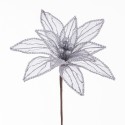 Flor ''poinsettia'' Tejido Plata 25 X 65 Cm