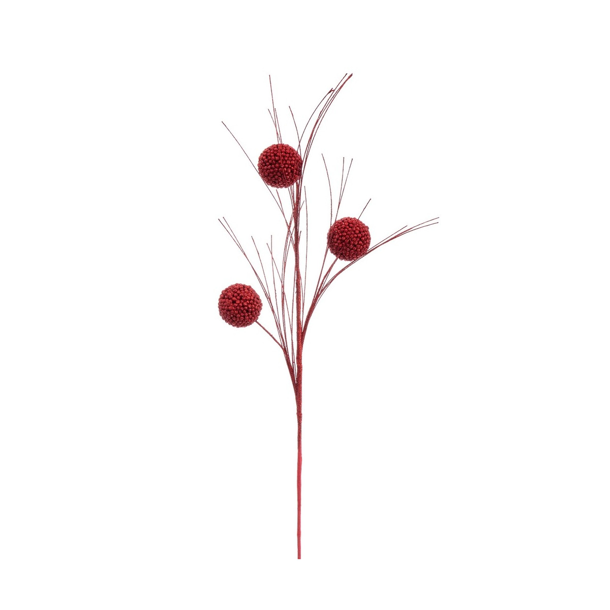 Rama purpurina plástico rojo 80 cm
