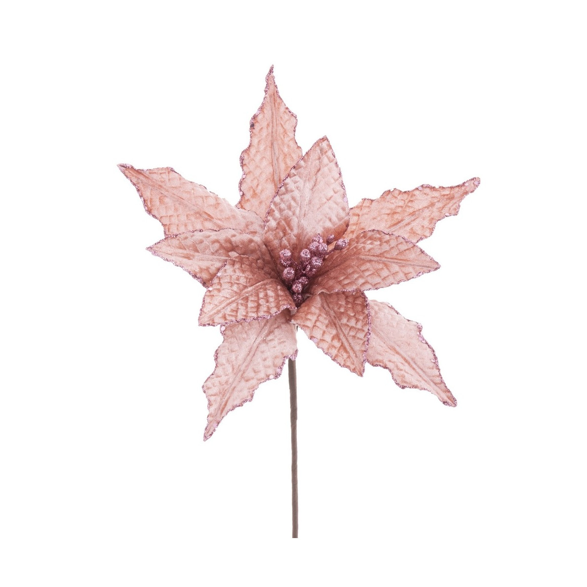 Flor poinsettia tejido rosa 25 x 47 cm