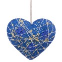 Colgante Corazón Polyfoam Azul Oro 13 Cm