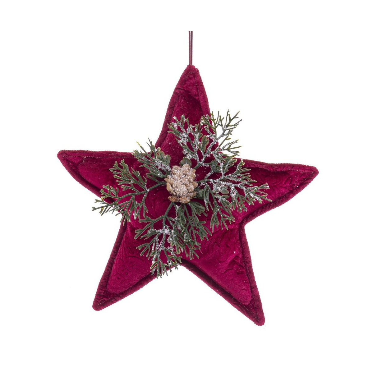 Colgante estrella con piña rojo 18 x 7 x 20 cm