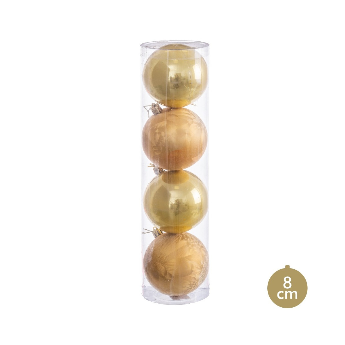 S 4 bolas oro 8 x 8 x 8 cm