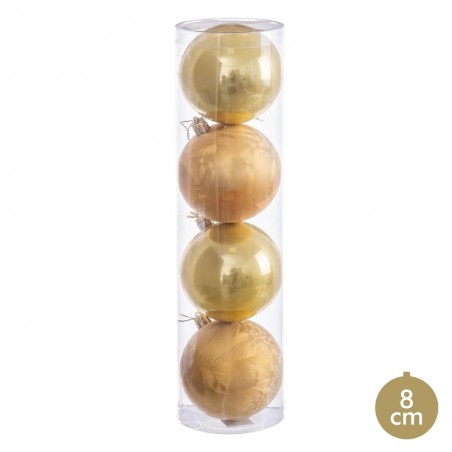 S 4 Bolas Oro 8 X 8 X 8 Cm