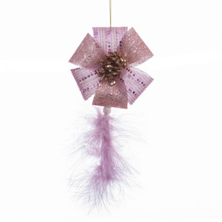 Colgante Lazo Y Flor Rosa 8,50 X 8,50 X 8,50 Cm
