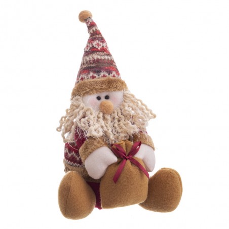 Papá Noel Sentado Tejido 22 Cm