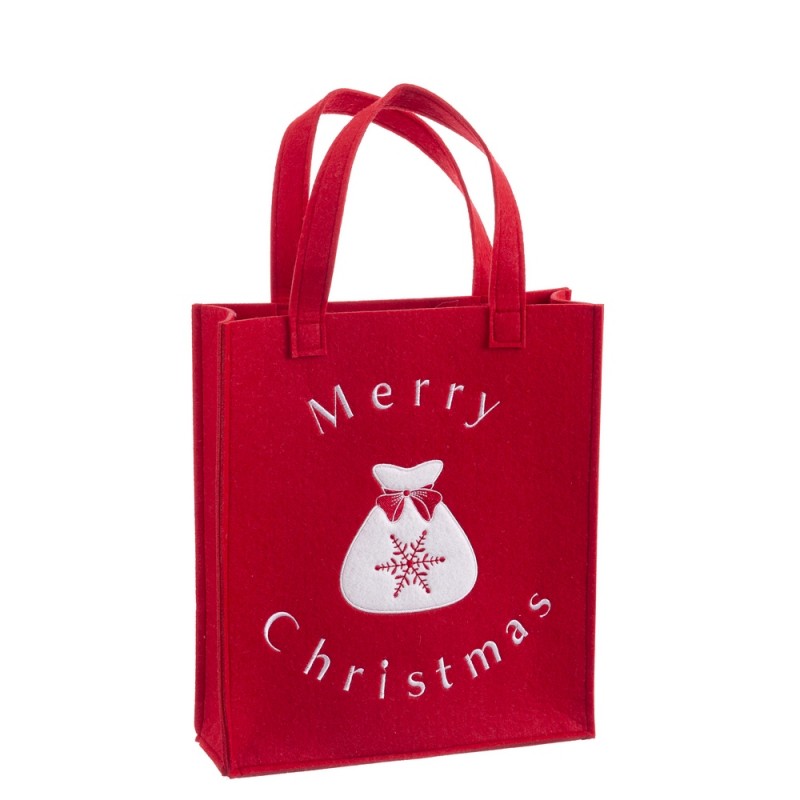 Bolsa bordado fieltro rojo 30 x 26 x 0,30 cm Bolsa bordado fieltro rojo 30 x 26 x 0,30 cm