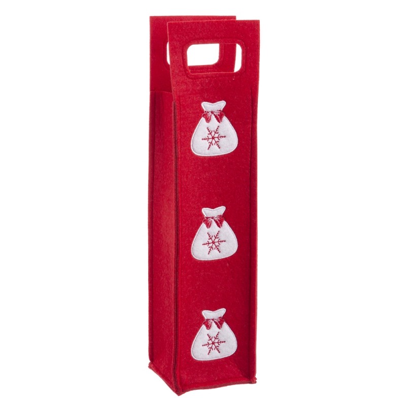Bolsa vino bordado fieltro rojo 40 x 10 x 0,30 cm Bolsa vino bordado fieltro rojo 40 x 10 x 0,30 cm
